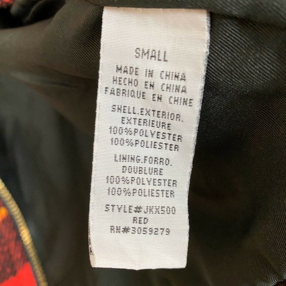 Thread & Supply Tartan Moto style zip jacket women’s Red black size Small - Picture 7 of 7